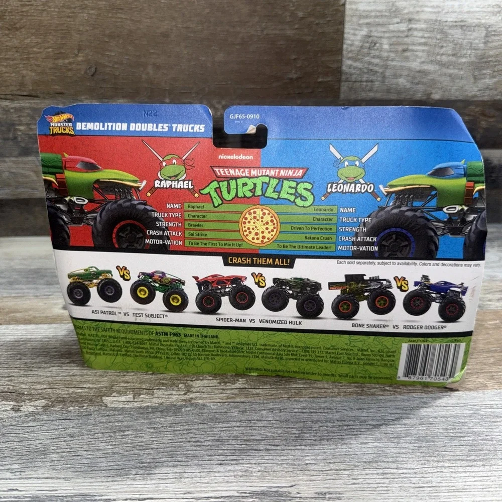 Hot Wheels Monster Trucks TMNT Demolition Doubles 2-Pack Raphael/Leonardo 1:64